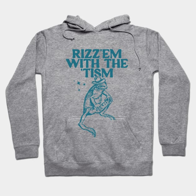 Rizz Em With The Tism Vintage T-Shirt, Retro Funny Frog Shirt, Frog Meme Hoodie by Hamza Froug